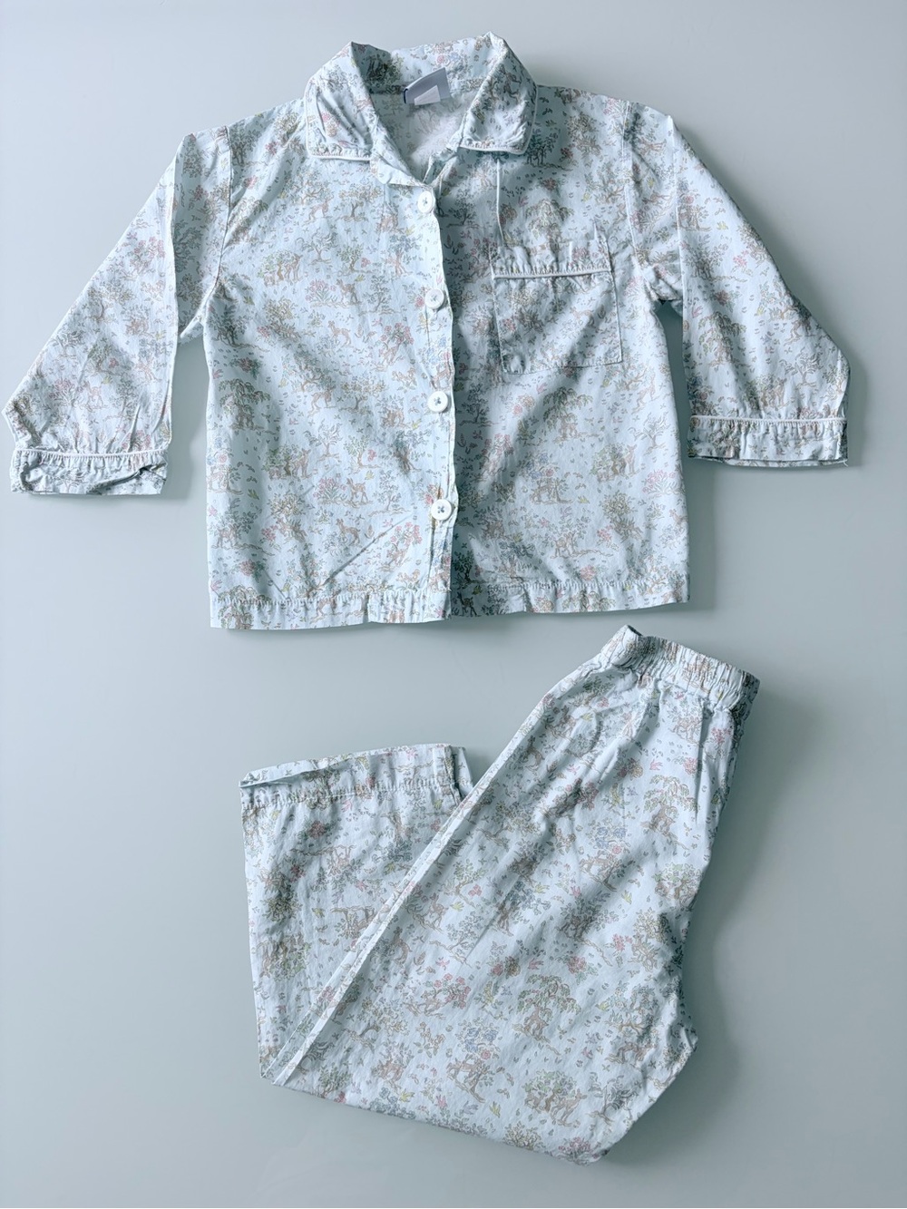 Trotters London Girls Floral Cream Pajama Set Sz 4/5 - Picture 2 of 12